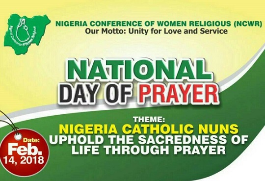 women religioius in nigeria national prayer 2018